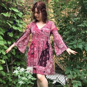 BCBGMAXAZRIA paisley pink mini dress